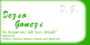 dezso gonczi business card